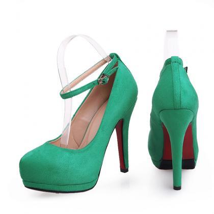 Cute Bow Knot Ankle Strap Platform High Heel Shoes