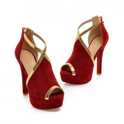Summer Style Sexy Party Wedding Red Thin Heels..