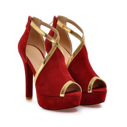 Summer Style Sexy Party Wedding Red Thin Heels..