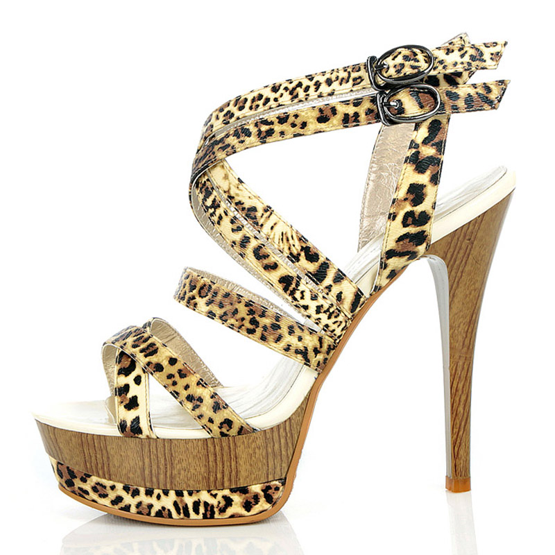 Leopard Print High Heel Sandals on Luulla